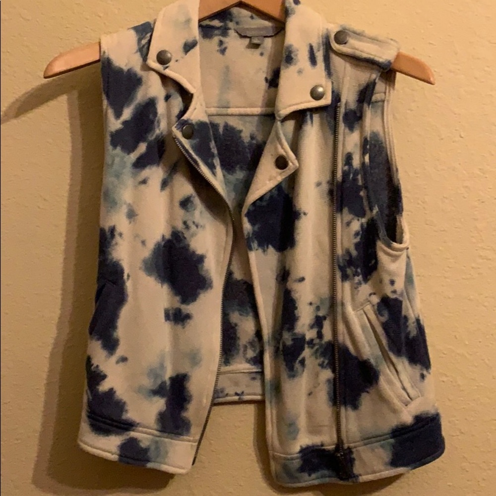 Blue “washed out” style vest